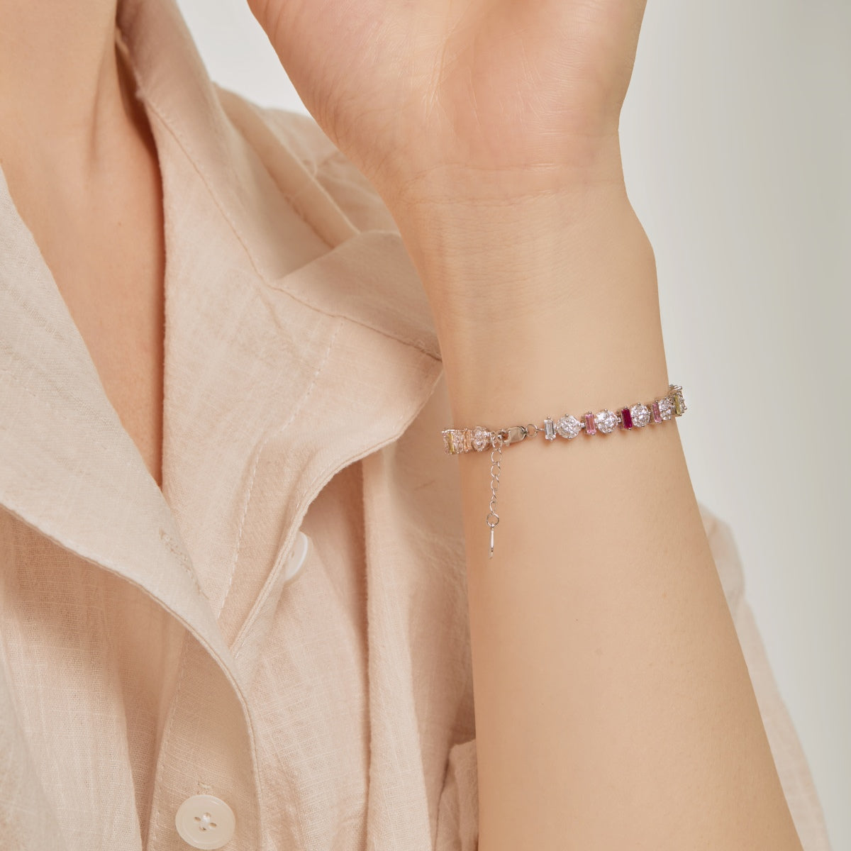 [Polaidi Jewelry]Radiant Colorful Round Shape Daily Bracelet