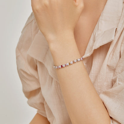 [Polaidi Jewelry]Radiant Colorful Round Shape Daily Bracelet