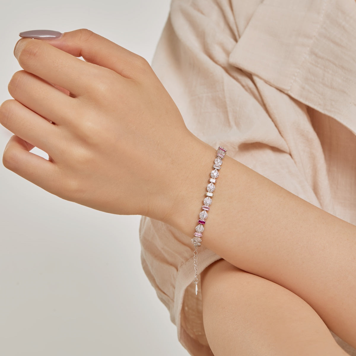 [Polaidi Jewelry]Radiant Colorful Round Shape Daily Bracelet