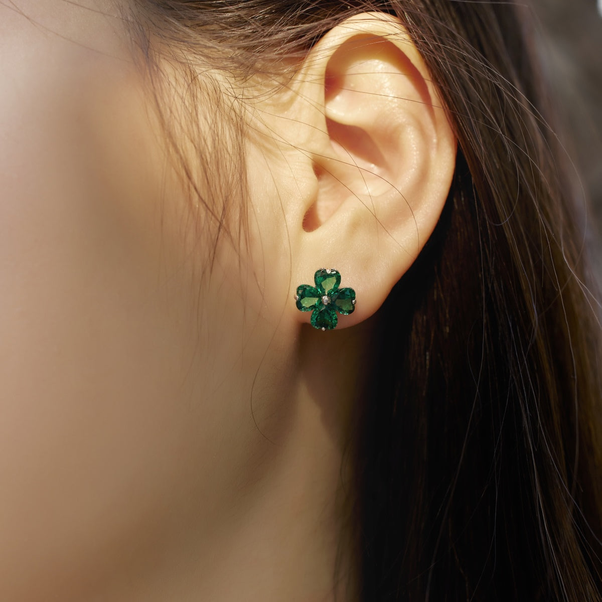 [Polaidi Jewelry]Four-Leaf Clover Ball Earrings