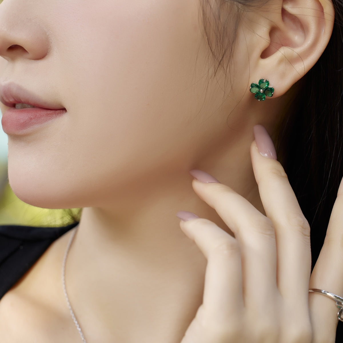 [Polaidi Jewelry]Four-Leaf Clover Ball Earrings