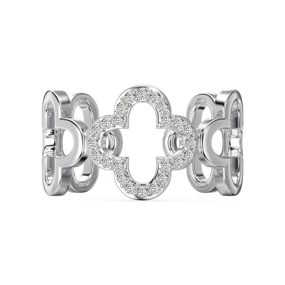 [Polaidi Jewelry]Hollow Design Four-Leaf Clover Flower Shape Ring