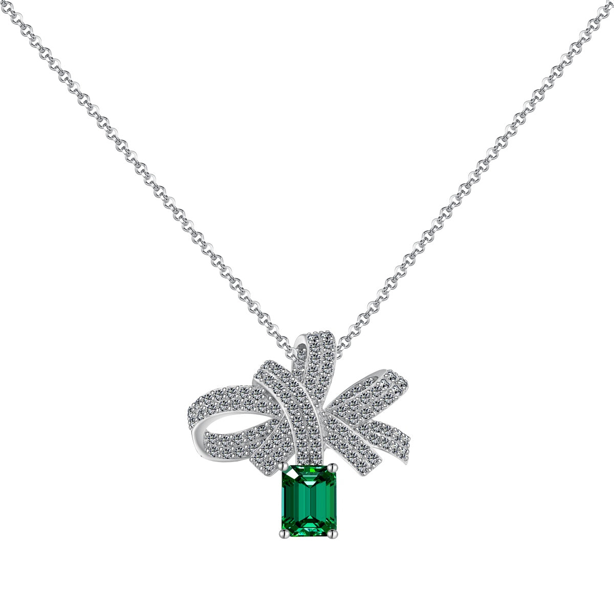 [Polaidi Jewelry]Luxurious Flower Shape Emerald Cut Necklace