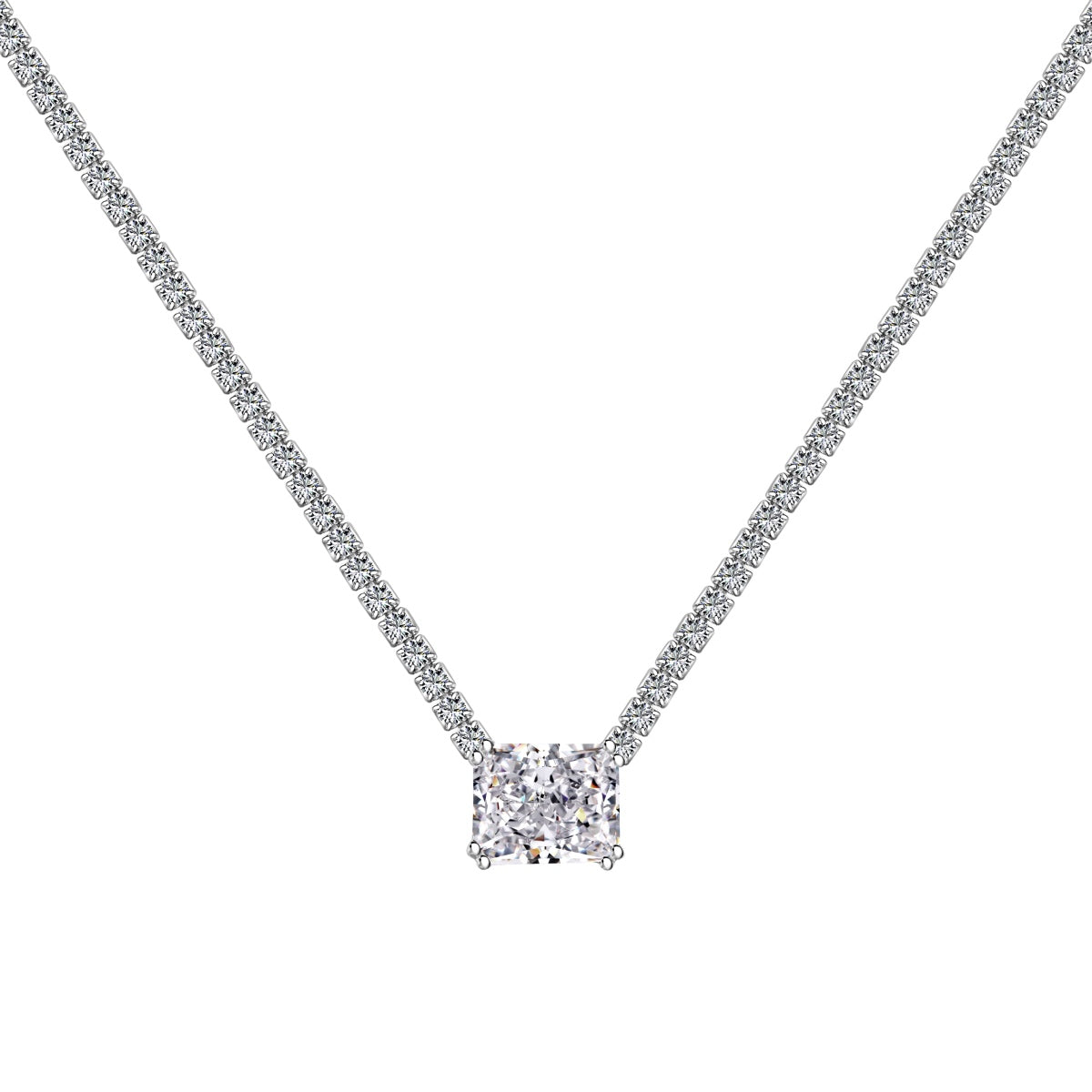 [Polaidi Jewelry]4.0 Carat Elegant Radiant Cut Necklace