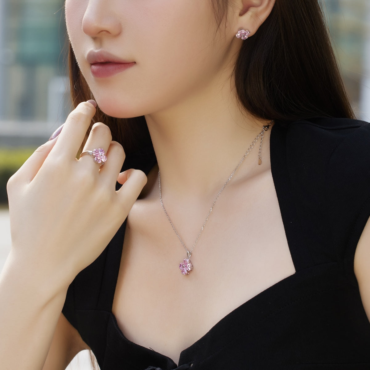 [Polaidi Jewelry]Four-Leaf Clover Ball Earrings