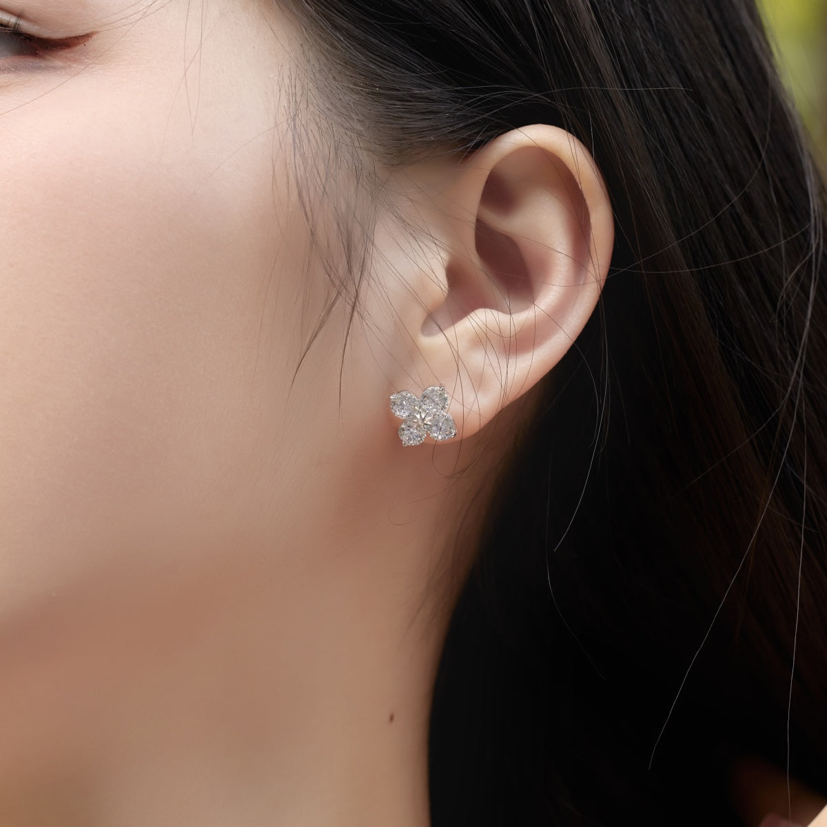 [Polaidi Jewelry]Four-Leaf Clover Eight-Pointed Star Earrings