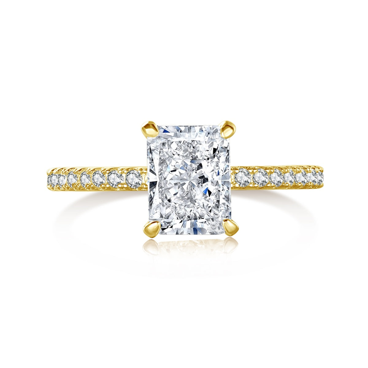 [Polaidi Jewelry]2.0 Carat Dazzling Sparkling Radiant Cut Party Ring