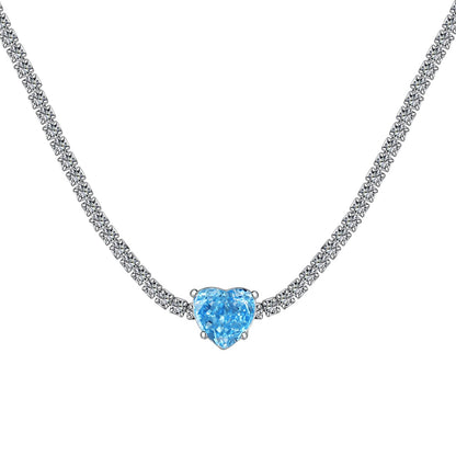 [Polaidi Jewelry]2.0 Carat Sparkling Tennis Heart Cut Necklace