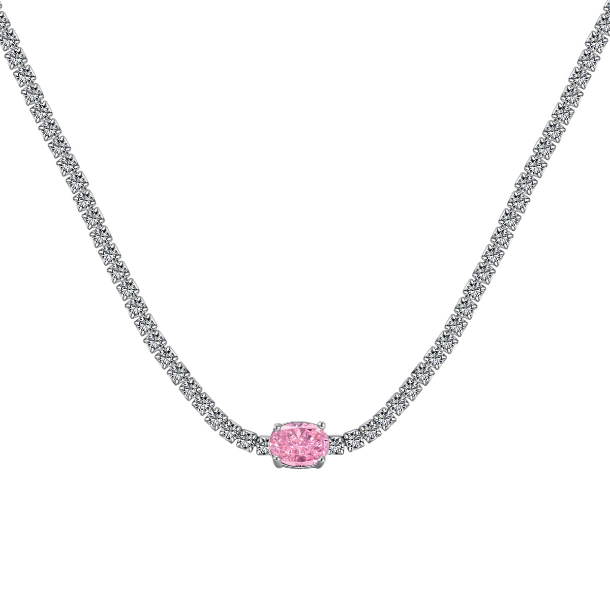 [Polaidi Jewelry]1.0 Carat Shining Oval Cut Necklace