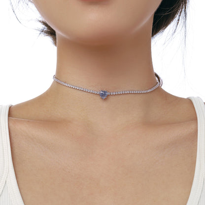 [Polaidi Jewelry]2.0 Carat Sparkling Tennis Heart Cut Necklace