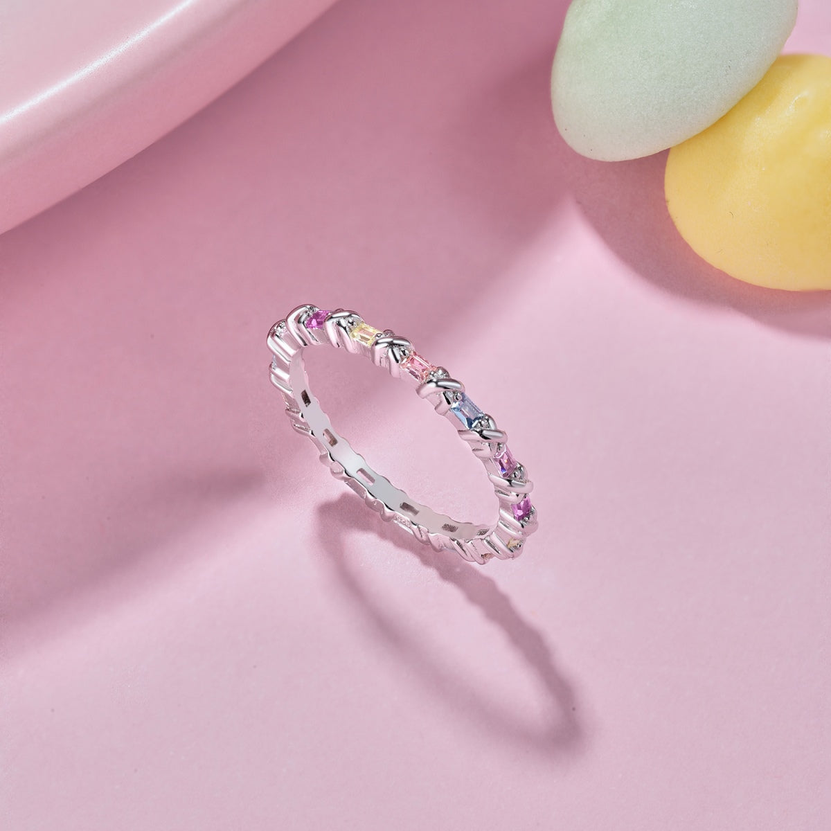 [Polaidi Jewelry]Charming Colorful Round Cut Daily Ring