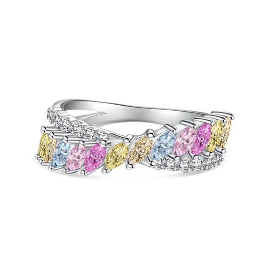 [Polaidi Jewelry]Unique Colorful Marquise Cut Daily Ring
