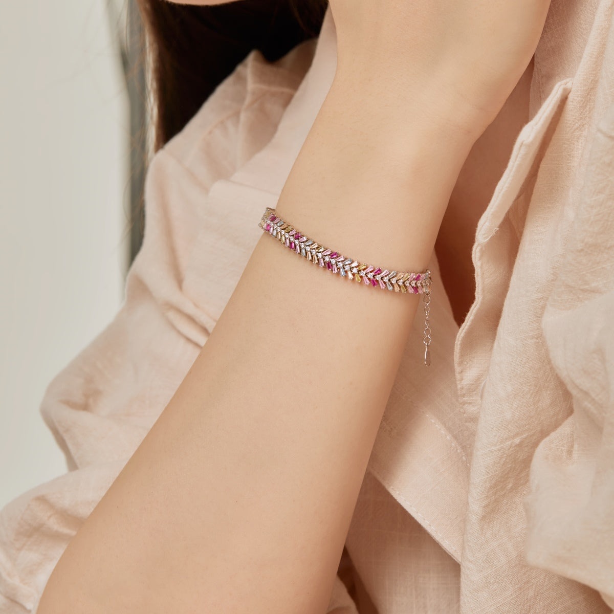 [Polaidi Jewelry]Dainty Radiant Emerald Cut Daily Bracelet