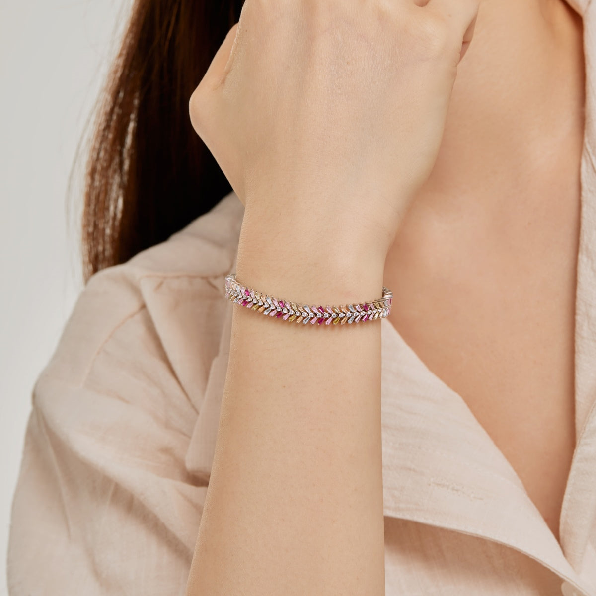 [Polaidi Jewelry]Dainty Radiant Emerald Cut Daily Bracelet