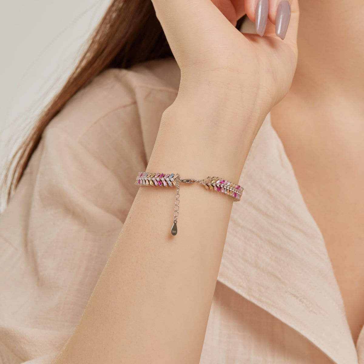 [Polaidi Jewelry]Dainty Radiant Emerald Cut Daily Bracelet