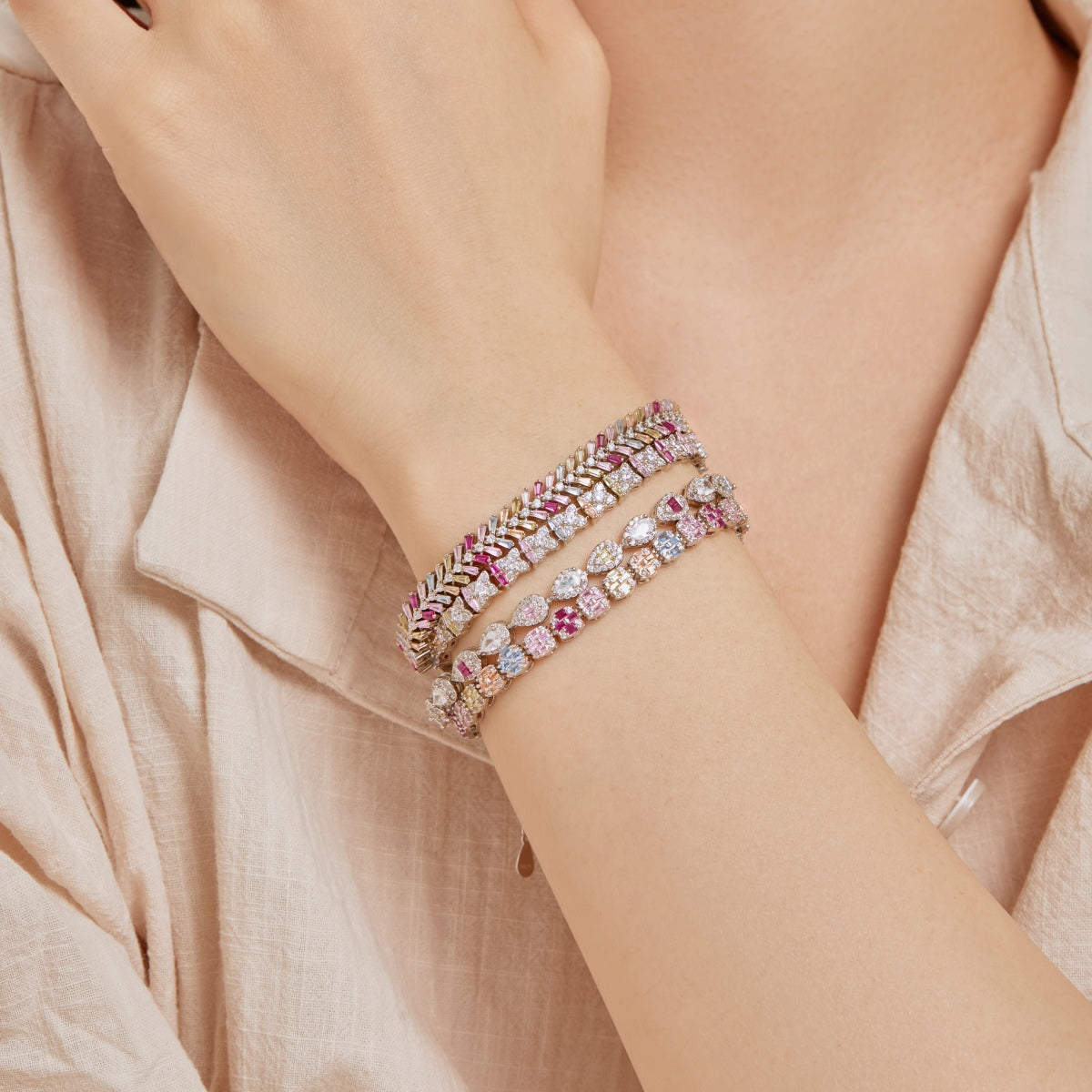 [Polaidi Jewelry]Dainty Radiant Emerald Cut Daily Bracelet