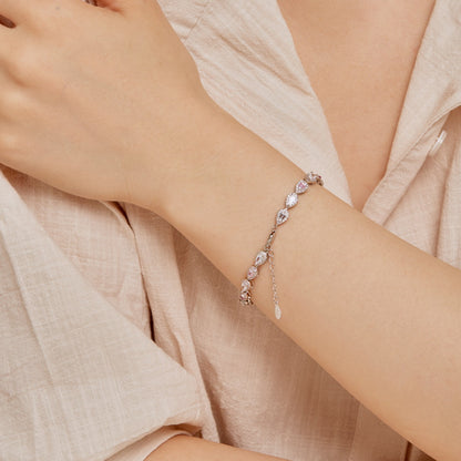 [Polaidi Jewelry]0.25 Carat Radiant Water Drop Shape Daily Bracelet