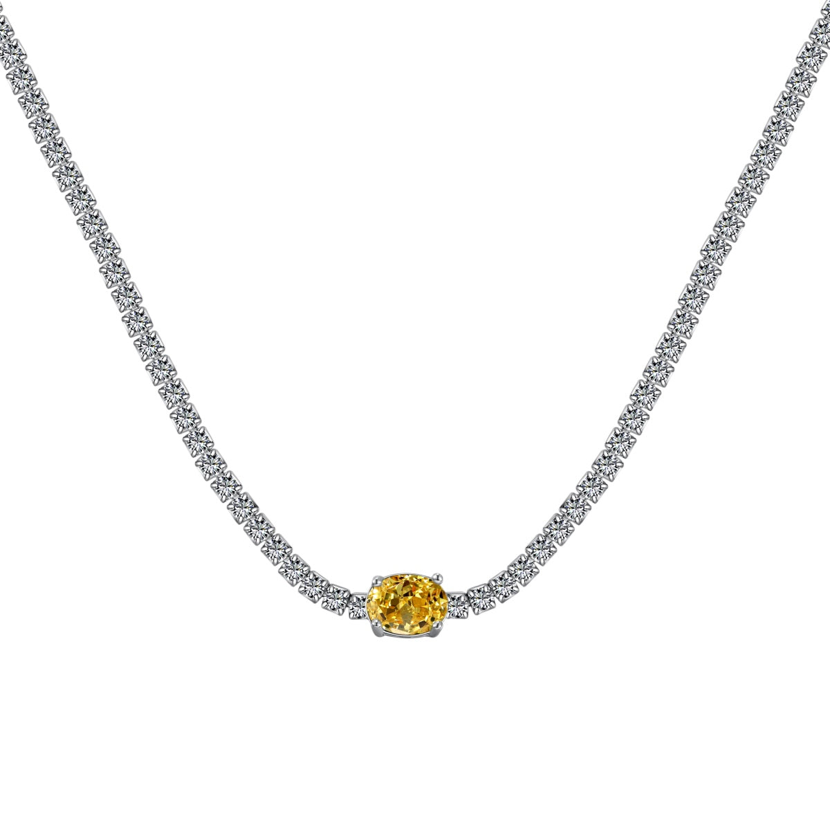 [Polaidi Jewelry]1.0 Carat Shining Oval Cut Necklace