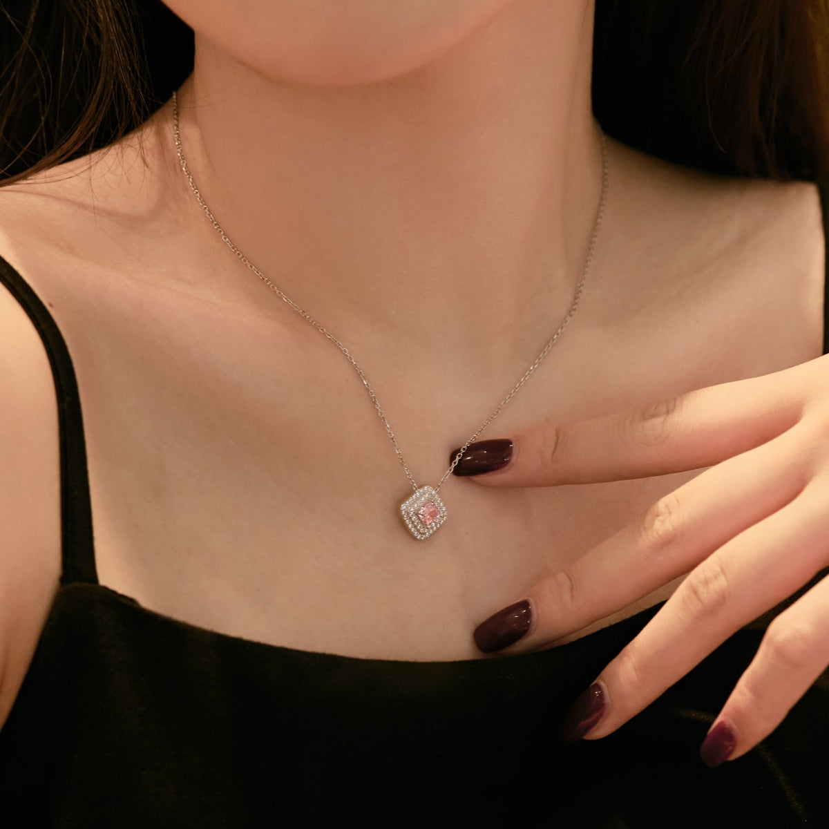 [Polaidi Jewelry]Sparkling Asscher Cut Necklace
