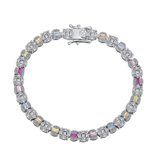 [Polaidi Jewelry]Dazzling Radiant Multi Cut Daily Bracelet