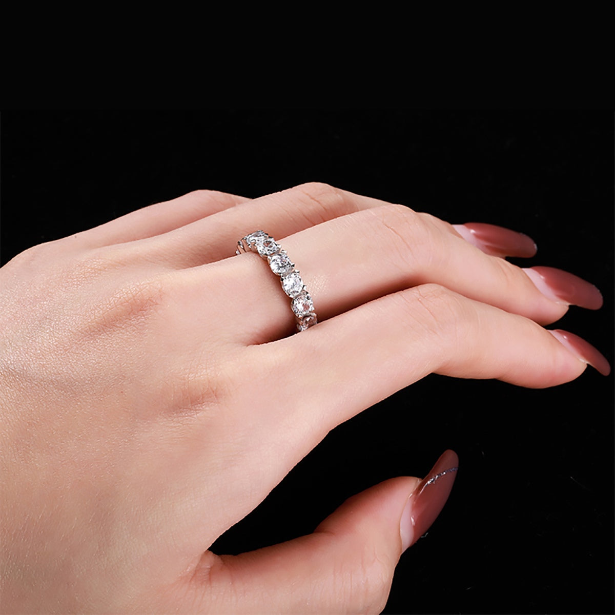 [Polaidi Jewelry]Eternity Round Cut Tennis Ring