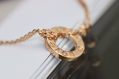 [Polaidi Jewelry]LOVE NECKLACE ADJUSTABLE ROSE GOLD 2 DIAMOND