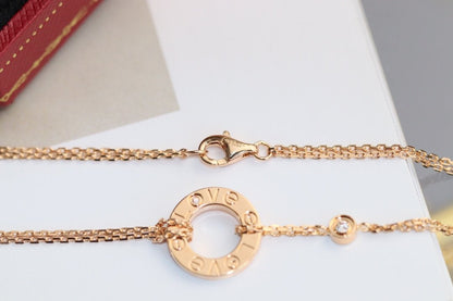 [：Polaidi Jewelry]LOVE NECKLACE ADJUSTABLE ROSE GOLD 2 DIAMOND