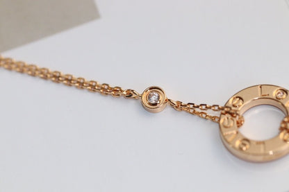 [：Polaidi Jewelry]LOVE NECKLACE ADJUSTABLE ROSE GOLD 2 DIAMOND