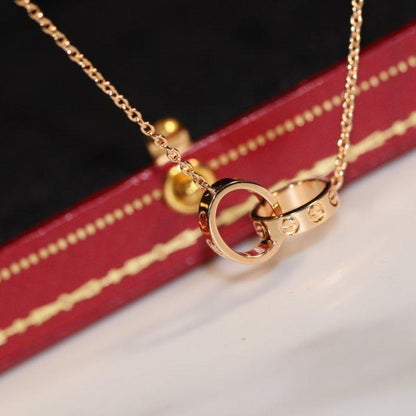 [Polaidi Jewelry]LOVE NECKLACE PINK GOLD AND SILVER
