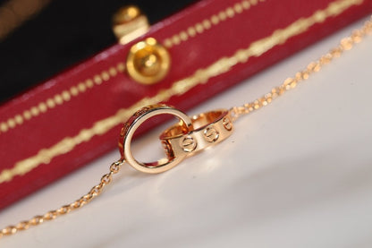 [Polaidi Jewelry]LOVE NECKLACE PINK GOLD AND SILVER