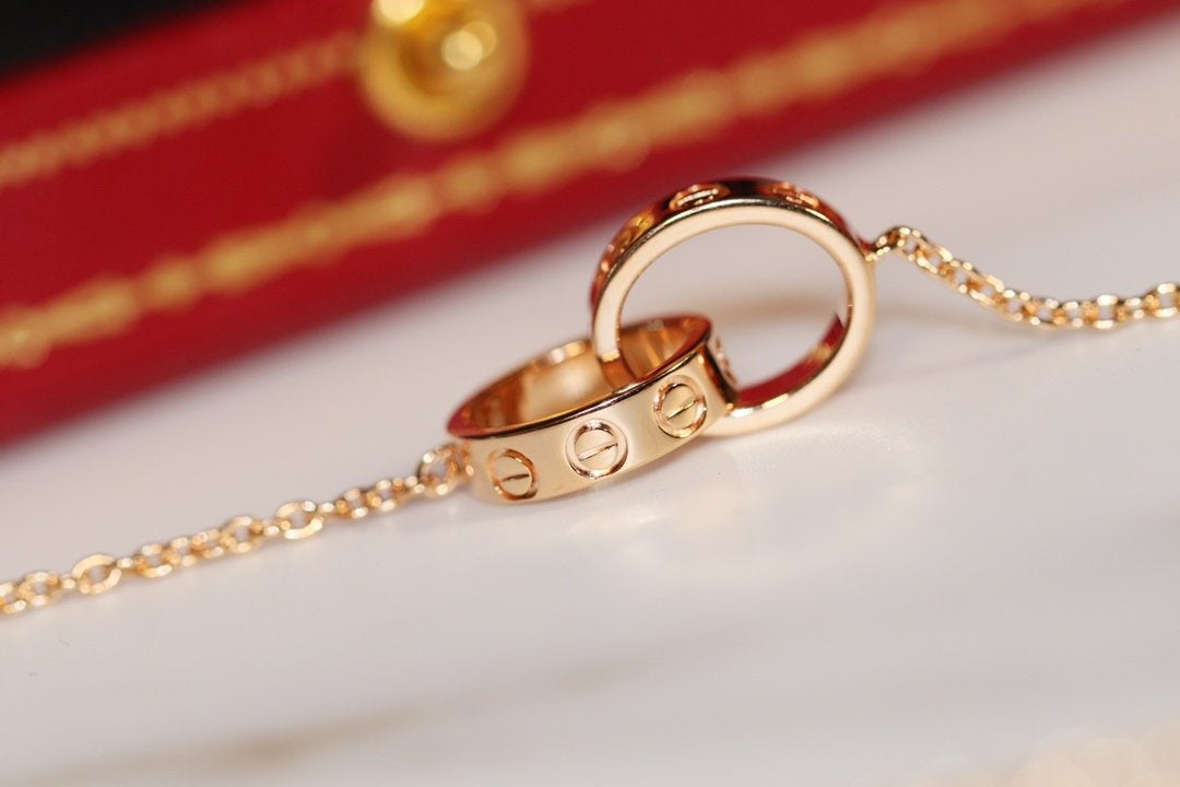 [：Polaidi Jewelry]LOVE NECKLACE ピンクゴールド＆シルバー