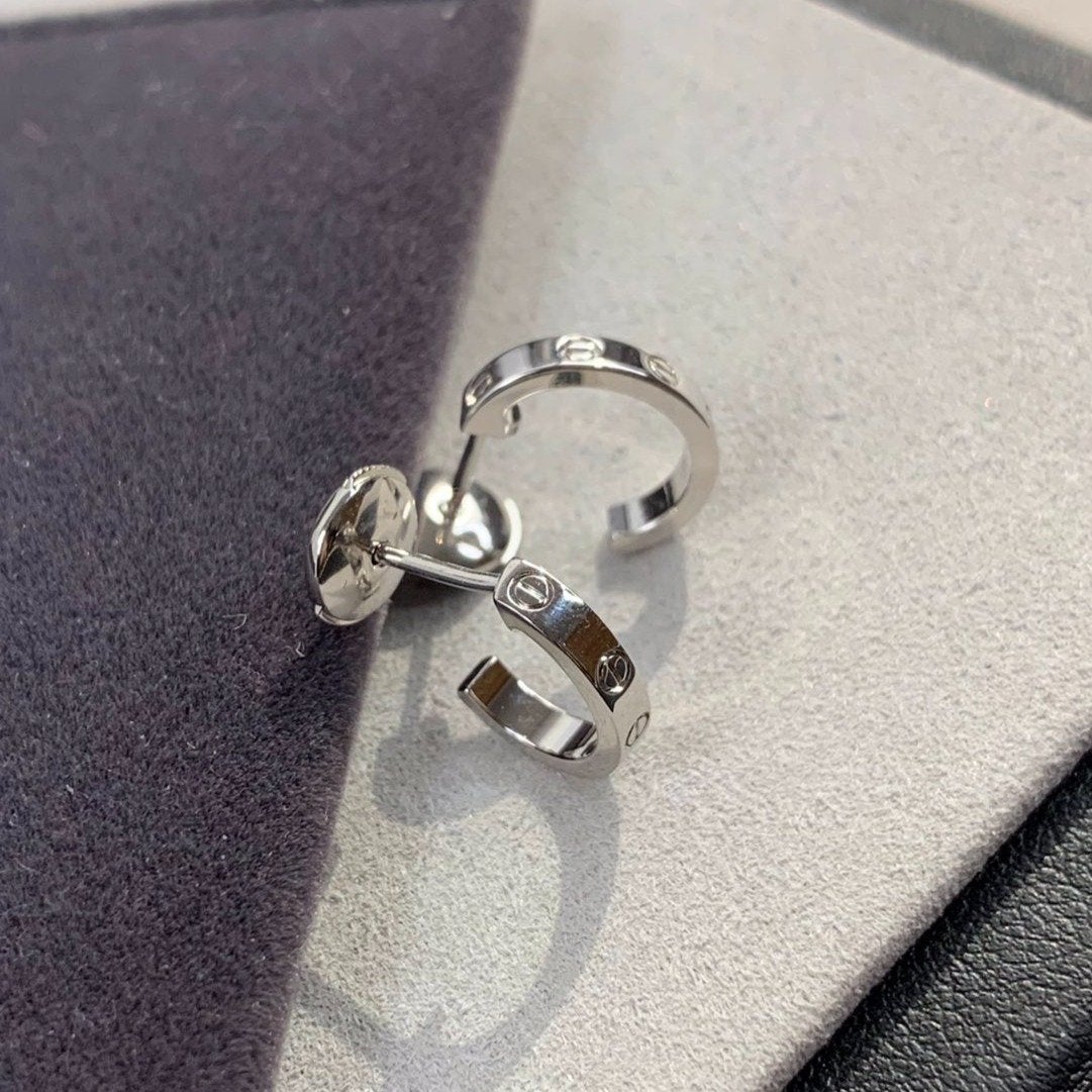 [：Polaidi Jewelry]LOVE EARRINGS 2.65MM SILVER