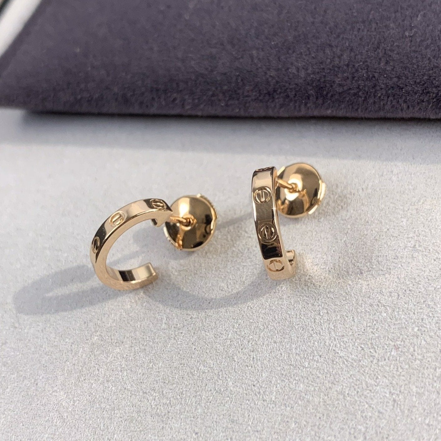 [：Polaidi Jewelry]LOVE EARRINGS 2.65MM PINK GOLD