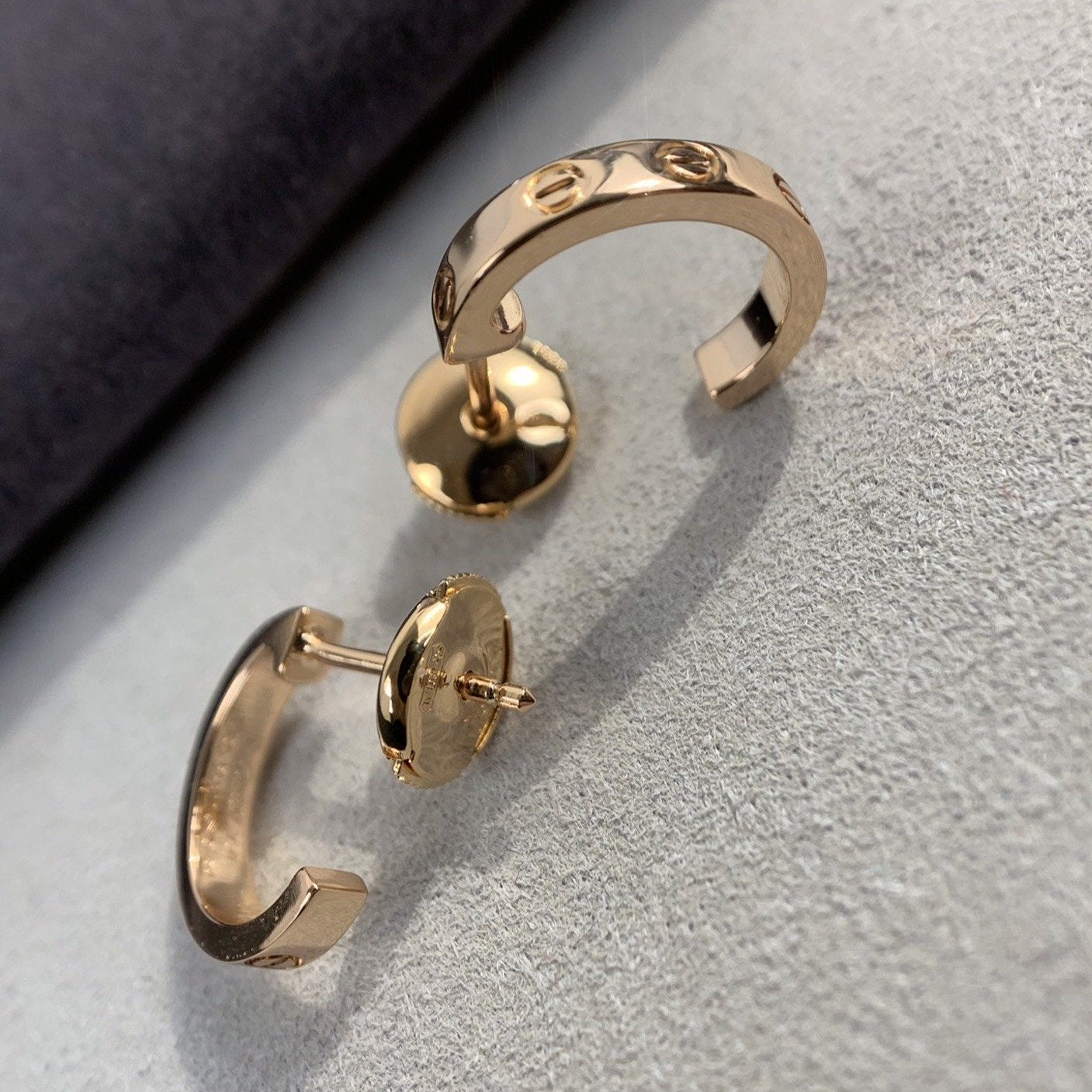 [：Polaidi Jewelry]LOVE EARRINGS 2.65MM PINK GOLD