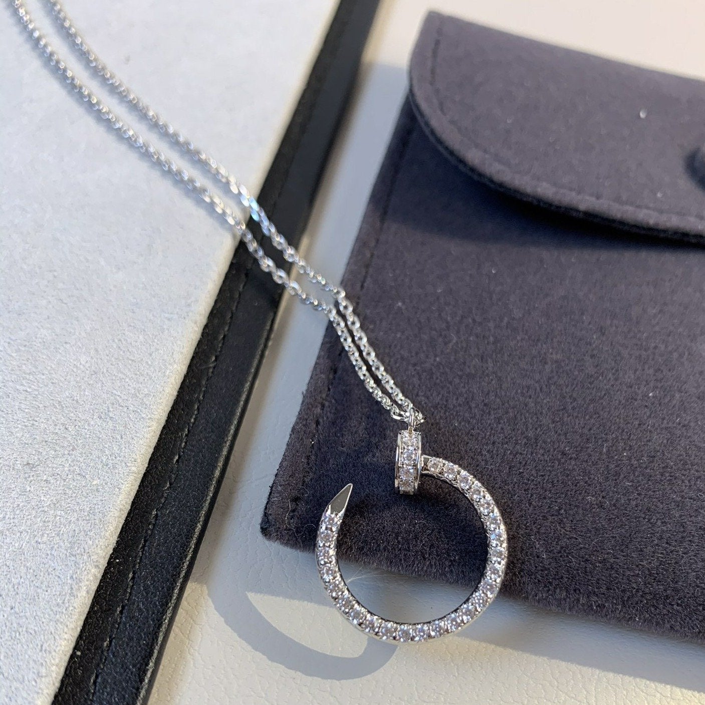 [：Polaidi Jewelry]JUSTE NECKLACE SILVER DIAMONDS