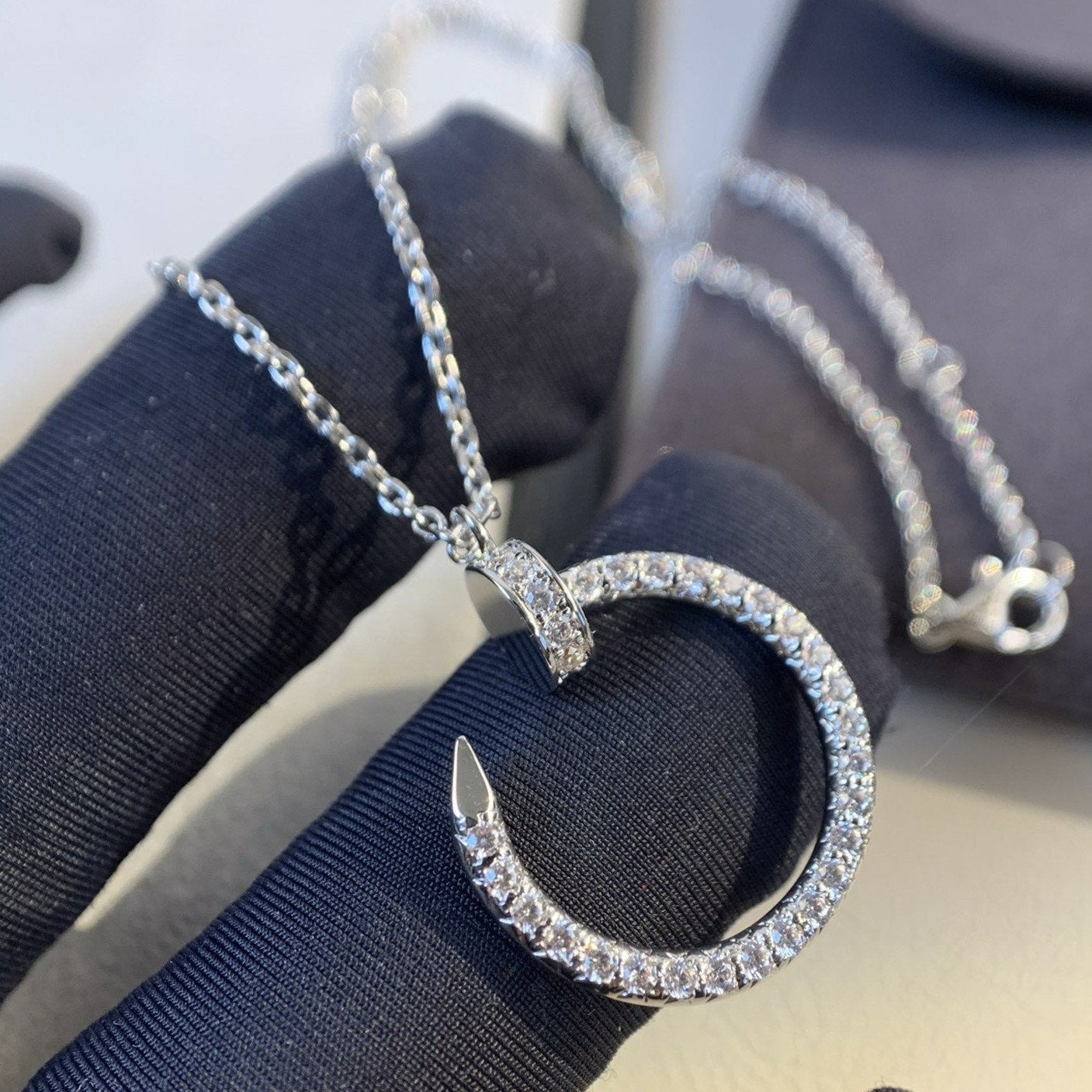 [：Polaidi Jewelry]JUSTE NECKLACE SILVER DIAMONDS