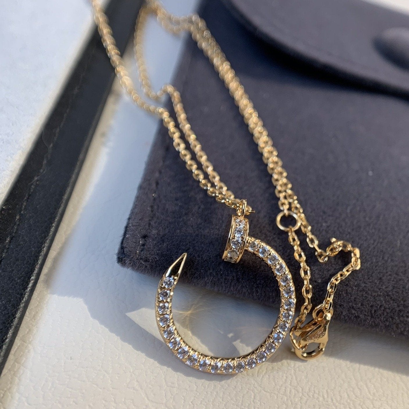 [Polaidi Jewelry]JUSTE NECKLACE PINK GOLD DIAMONDS