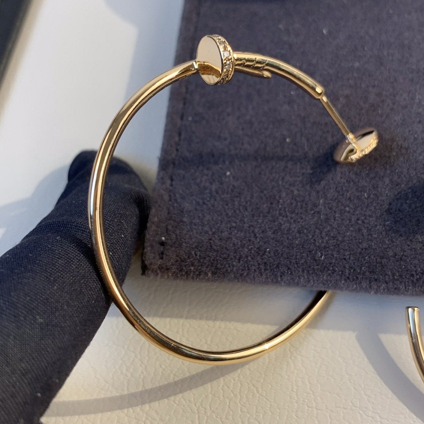 [Polaidi Jewelry]JUSTE EARRINGS GOLD DIAMONDS 1.8MM