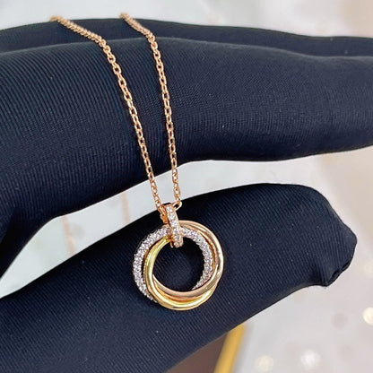 [：Polaidi Jewelry]トリニティネックレス シルバー ゴールド ピンクゴールド ダイヤモンド
