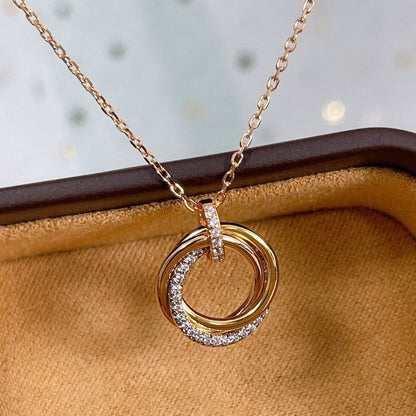 [：Polaidi Jewelry]トリニティネックレス シルバー ゴールド ピンクゴールド ダイヤモンド