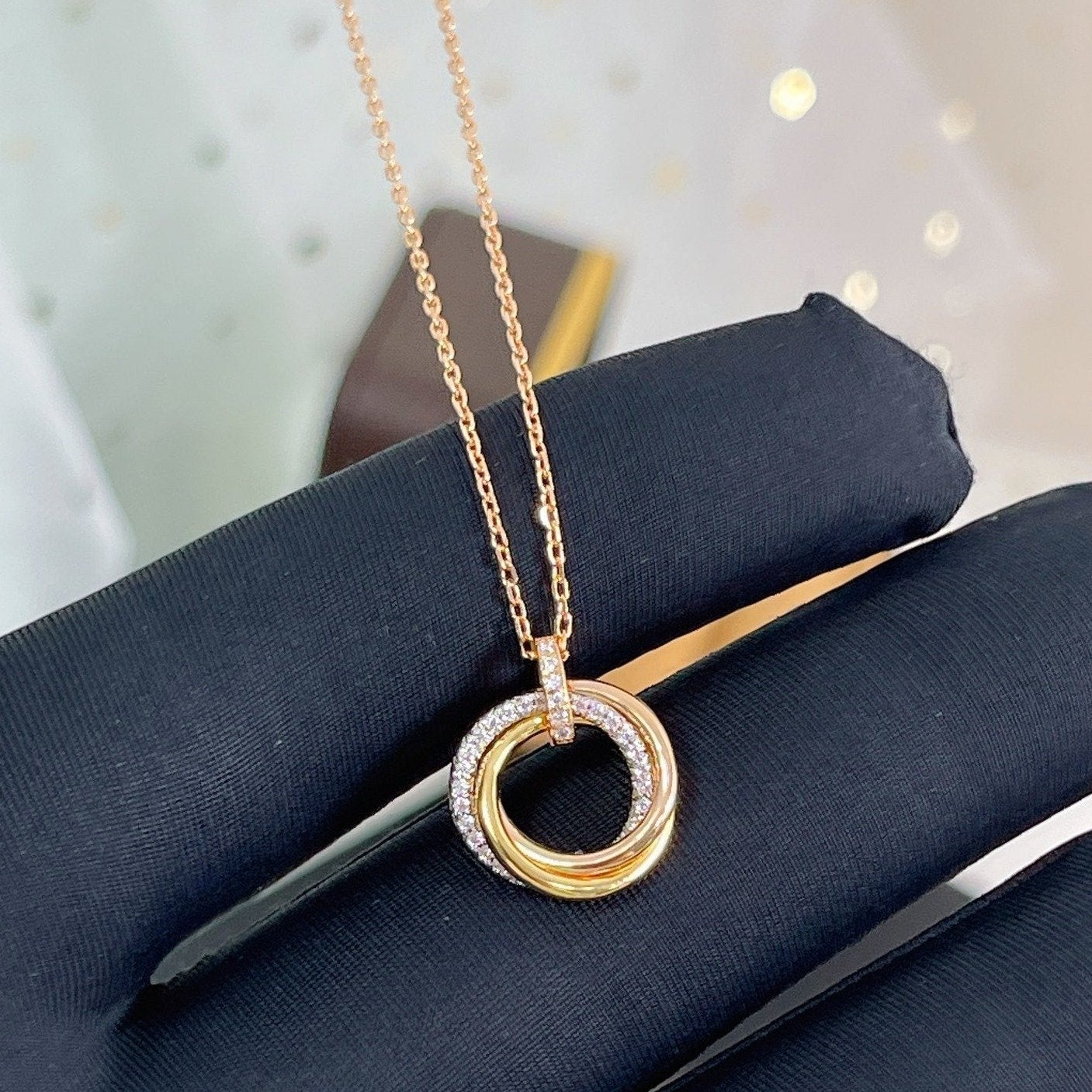 [：Polaidi Jewelry]トリニティネックレス シルバー ゴールド ピンクゴールド ダイヤモンド