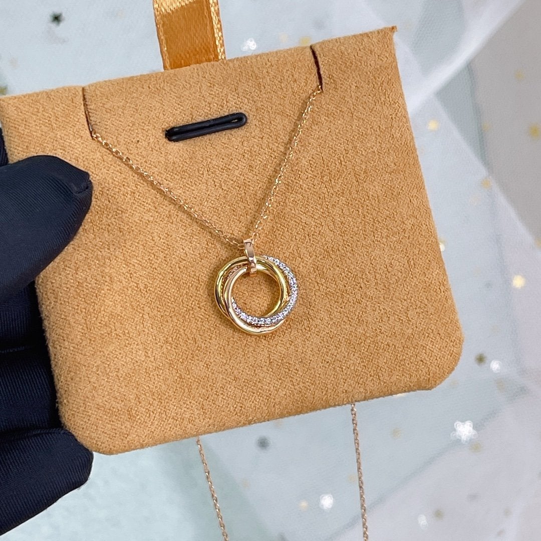 [：Polaidi Jewelry]トリニティネックレス シルバー ゴールド ピンクゴールド ダイヤモンド