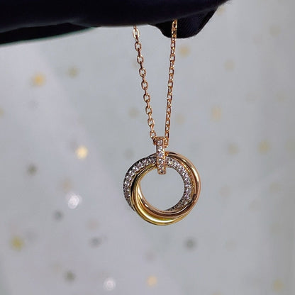 [：Polaidi Jewelry]トリニティネックレス シルバー ゴールド ピンクゴールド ダイヤモンド