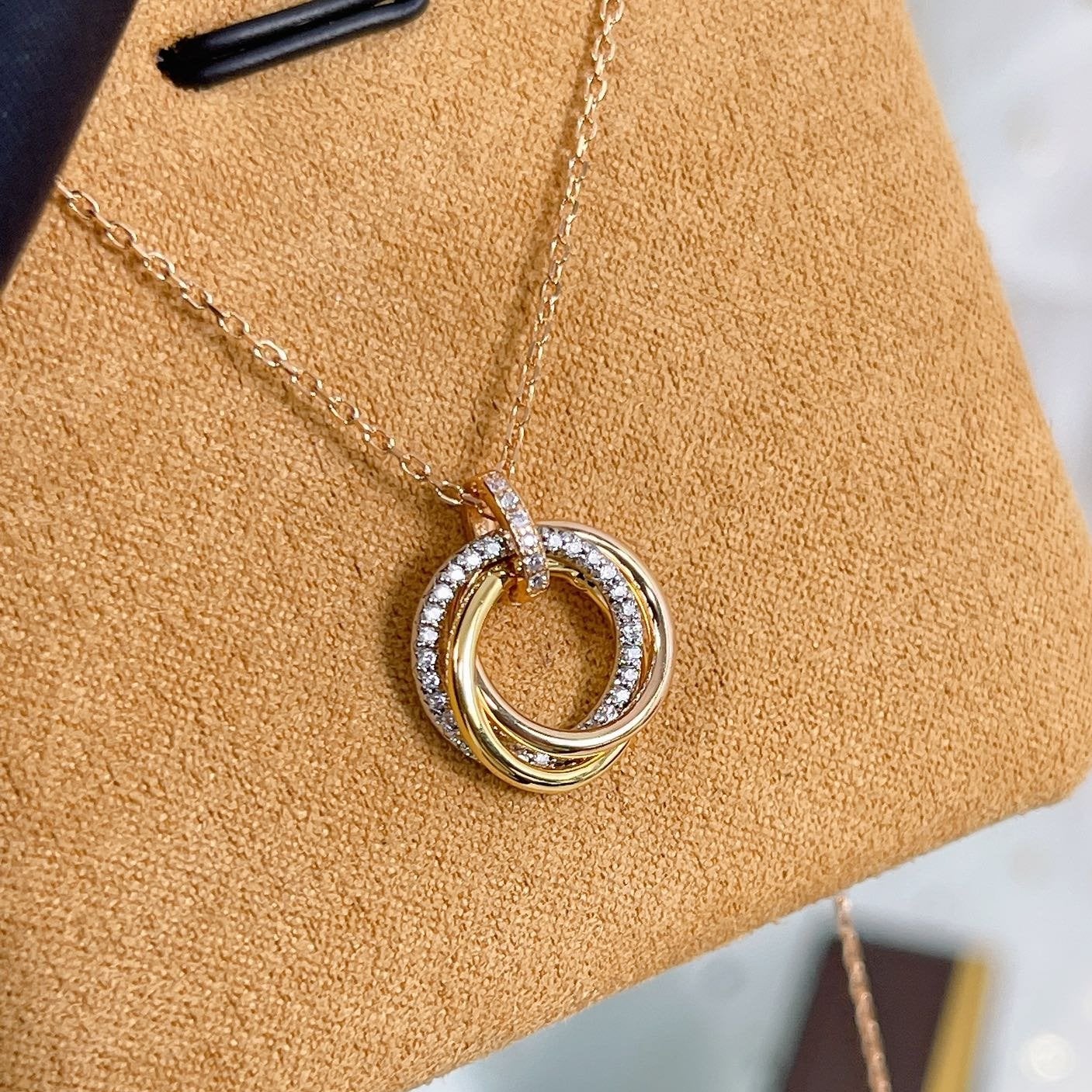 [：Polaidi Jewelry]トリニティネックレス シルバー ゴールド ピンクゴールド ダイヤモンド