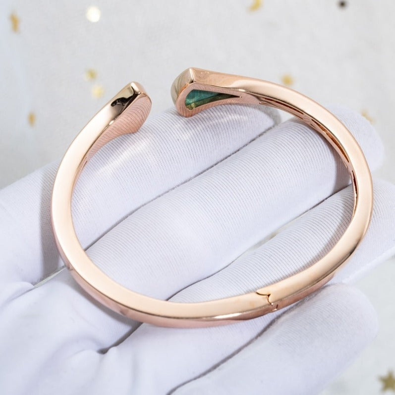 [Polaidi Jewelry]DREAM BRACELET OPEN MALACHITE PINK GOLD