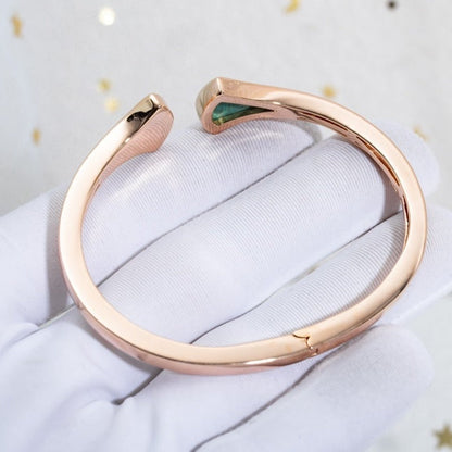 [Polaidi Jewelry]DREAM BRACELET OPEN MALACHITE PINK GOLD
