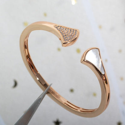 [Polaidi Jewelry]DREAM BRACELET OPEN PINK GOLD MOP DIAMOND