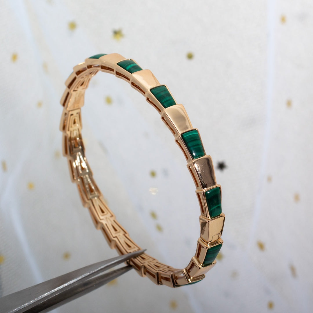 [Polaidi Jewelry]SERPENTI BRACELET PINK GOLD MALACHITE