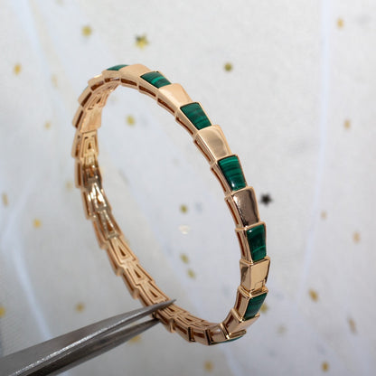 [Polaidi Jewelry]SERPENTI BRACELET PINK GOLD MALACHITE