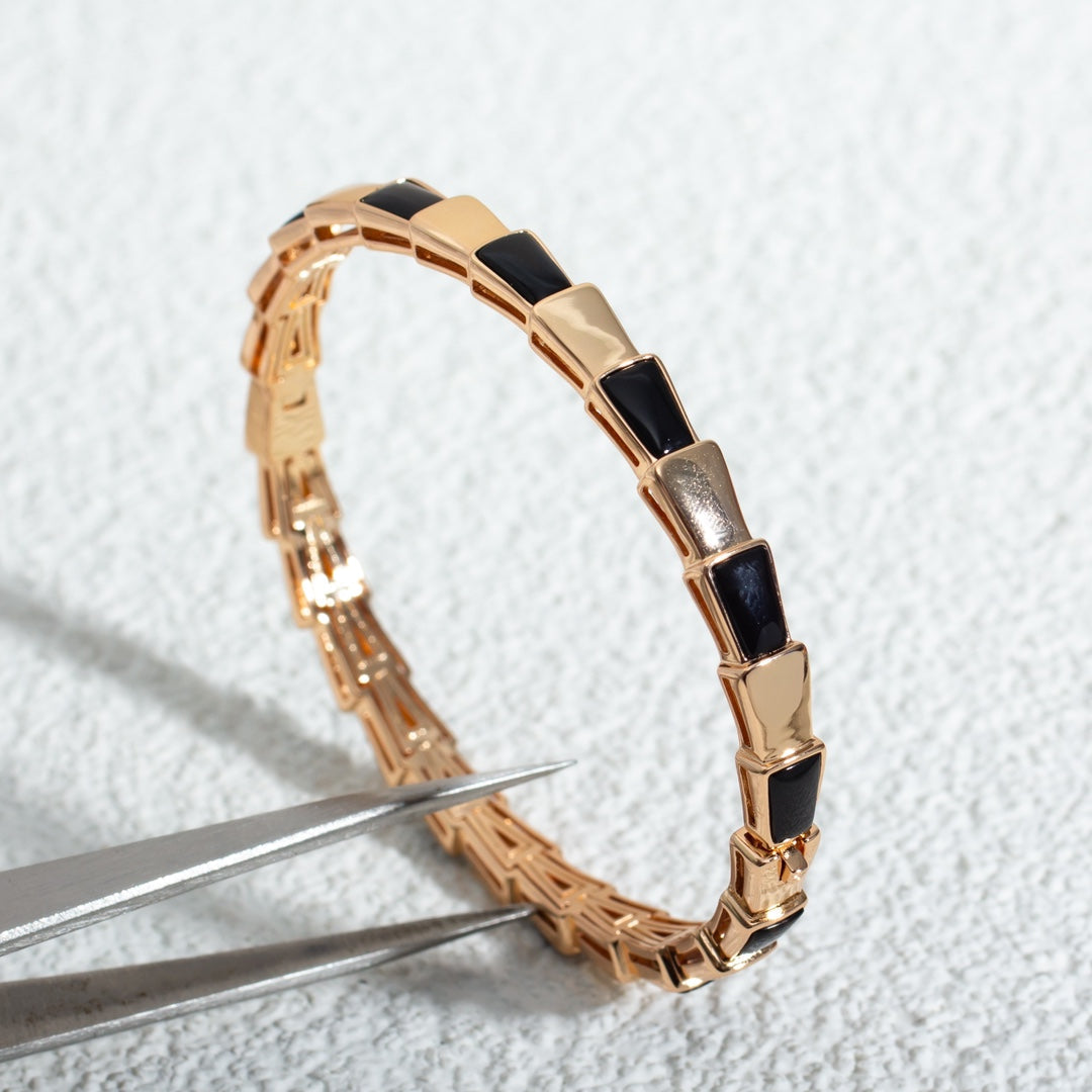 [Polaidi Jewelry]SERPENTI BRACELET PINK GOLD ONYX